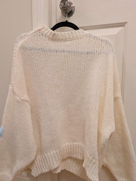 Dreamers Cream Sweater with Pastel Floral Appliqués - Picture 4 of 4